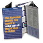 In 2009 we re-designed the format of the Annual Report to be smaller but with a fold out section at the front and back to contain information that required more space.