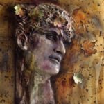 Michelangelo's David reinterpreted as an elemental force of nature...like Merlin.
This piece is a 3 dimensional relief and was used as the cover illustration for a corporate brochure for a holding company that specialized in printing operations.