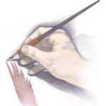 This illustration was the cover art for Michelle Tocher's book, 'A Seeker's Storybook'. It is a combination of scanned pencil drawings and digital elements.