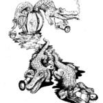 Black and white magazine illustration – ink