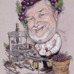 This caricature illustration was done as a retirement gift for the owner of a printing company.